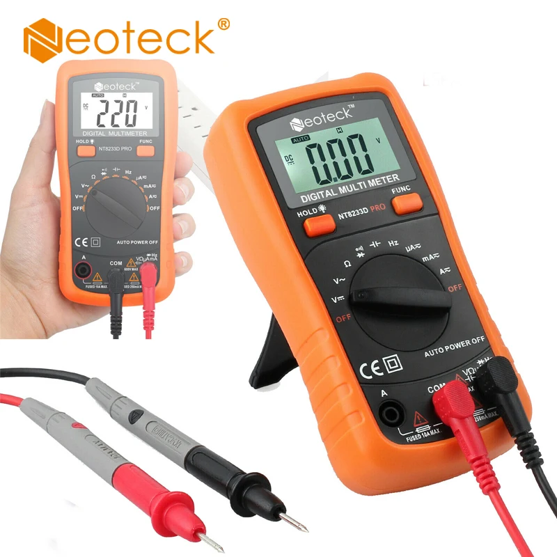 Neoteck цифровой ЖК мультиметр Авто Диапазон Амперметр Ом вольтметр тестер заднего