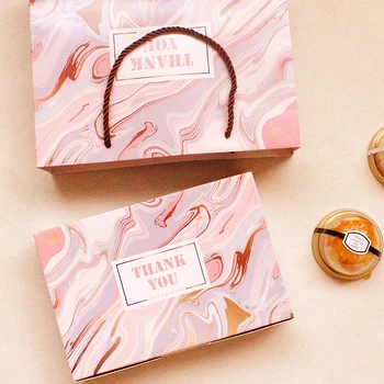 

Pink "Thank you" West Point Candy Cookies Biscuits Mousse Dessert Cake Packing Gift Boxes for Wedding Birthday Party Decorations