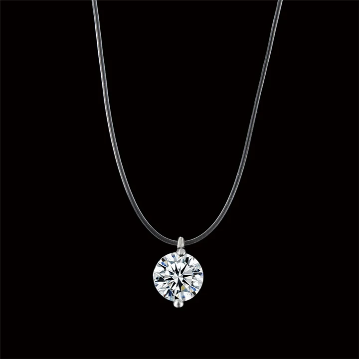 

New mermaid tear necklace Meteorite pendant transparent fishing line Invisible women's necklace Jewelry clavicle chain