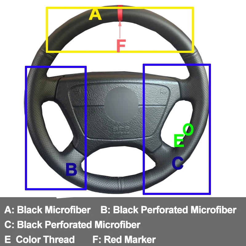 Ручное шитье чехол рулевого колеса автомобиля Volant для Mercedes-Benz e-класс W210 E200 240 280 320 1995-2001 2002 W140 S320 350 420