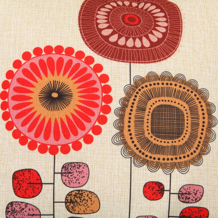 1 шт. Модная хлопковая льняная декоративная подушка с цветочным узором наволочка