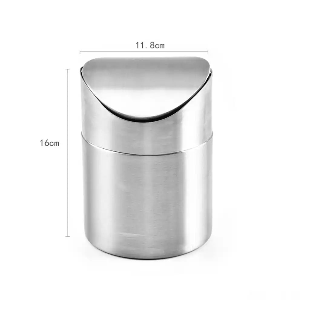 Mini Waste Bin Desktop Garbage Basket Fashionclubs Stainless Steel