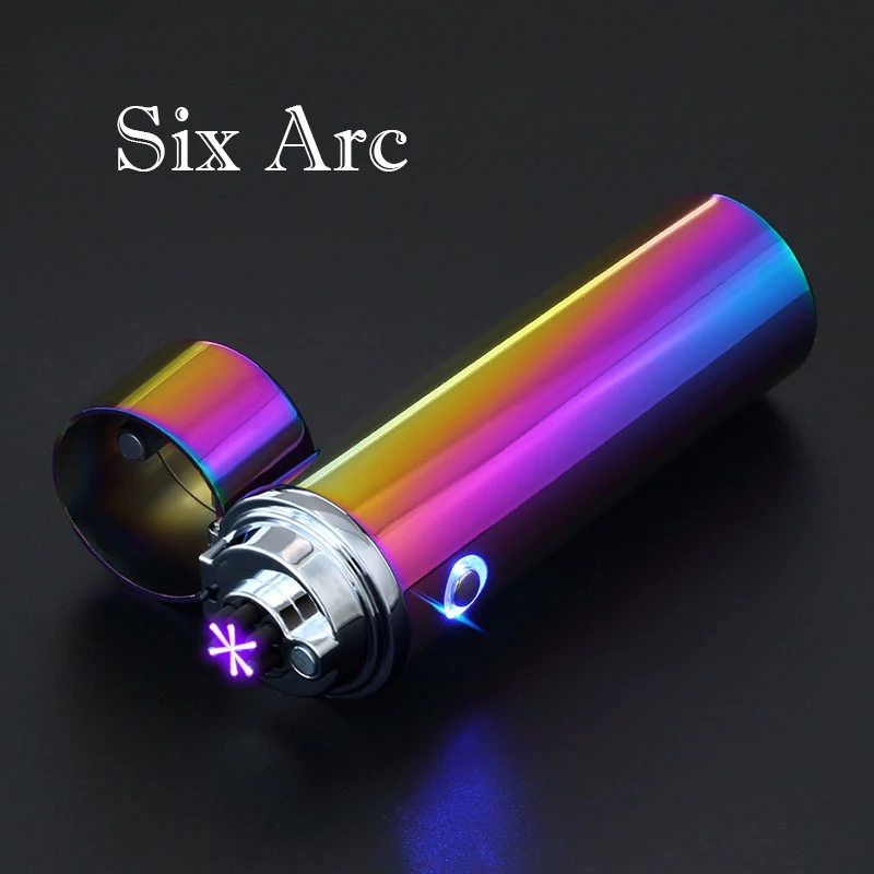 

2018 New 6 Arc Lighter Plasma Electric Cigarette Lighter Metal Rechargeable USB Lighters Six Cross Arc Pulse