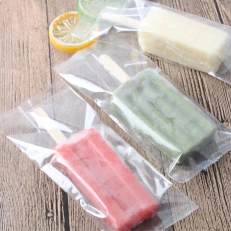 100 шт./лот пластиковый пакет для льда одноразовые прозрачные пакеты для мороженого на палочке летние кухонные инструменты холодильник замороженное хранилище для мороженого сумки