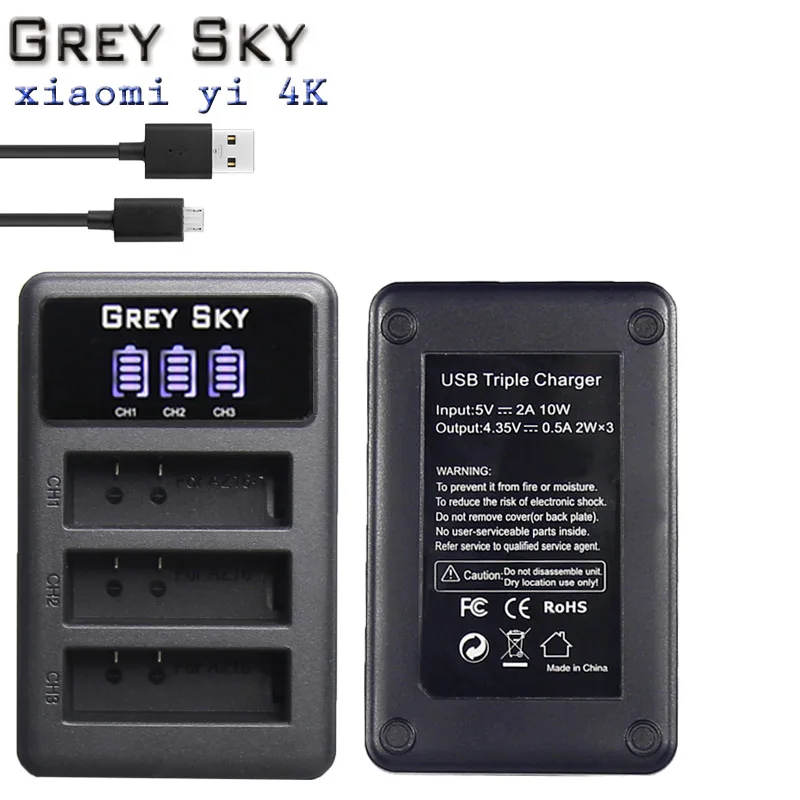 

Apply to sjcam sj4000 xiaoyi 4k xiaomi yi 4k xiaomi yi For 3-Slots LCD Camera battery dual and Single Charger for xiaomi yi 4k