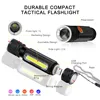 Multifuncional LED linterna USB de la batería recargable potente T6 linterna lado COB luz diseño linterna cola imán de luz de trabajo ► Foto 2/6
