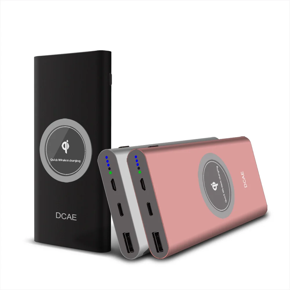 DCAE 10000mAh QI Wireless Charger Power Bank For iPhone X 8 Plus Portable External Battery font