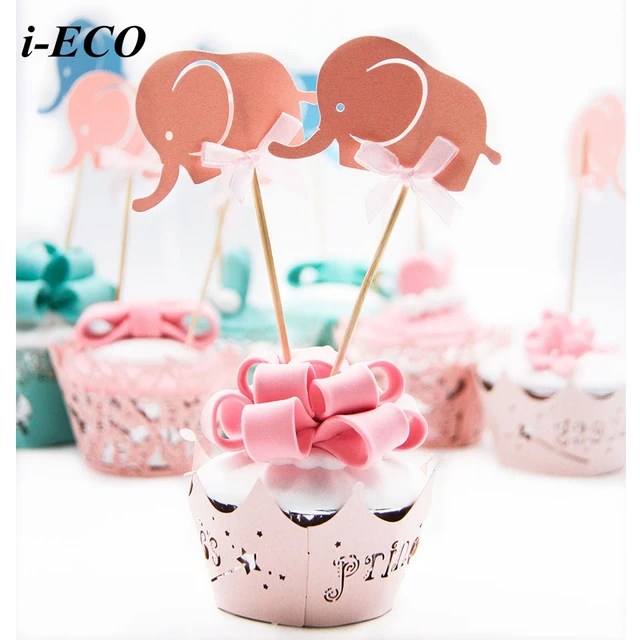 10pcs mini elephant cupcake toppers cute crafts decoration for