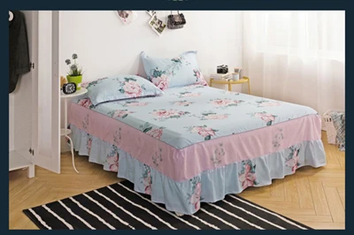 Фламинго животные/цветок матрац для кровати крышка Твин Полный Королева размер 1 шт кровать юбка с эластичным покрывало кроватный подзор - Цвет: 018