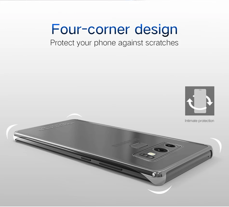 9Samsung Galaxy Note 9 Case 360 Cute Luxury Hard Back Cases PC Black Transparent Protective Shockproof Hard note9 Cover