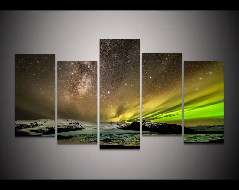 HD Print brown green Aurora Boreali Painting home decor wall art on canvas living room Art Picture /PT0557 | Дом и сад