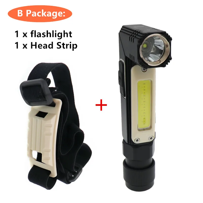 with strip 1000LM 5 режимов XP-G2+ COB светодиодный фонарик факелы Лоб головная лампа Usb перезаряжаемая Встроенная батарея фары для кемпинга - Испускаемый цвет: with strip