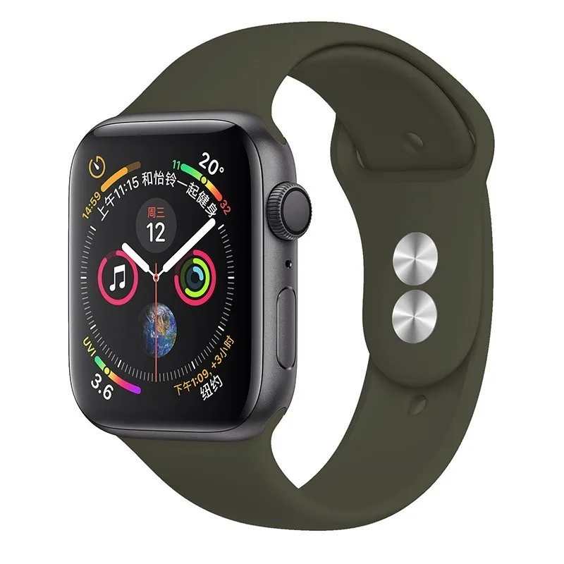 Мягкий ремешок для Apple Watch 42 мм серия 4 3 iwatch ремешок 38 мм 44 мм 40 мм pulseira correa браслет умные часы аксессуары петля - Цвет ремешка: 08 Olive