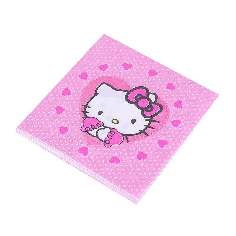20 шт./лот hello kitty тема одноразовые салфетки дети счастливые посуда для вечеринки в честь Дня рождения детский душ день рождения, мероприятие, вечеринка