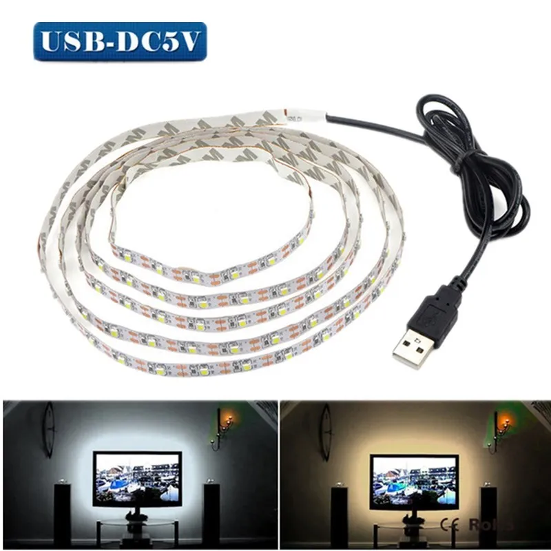 Светодиодная ленсветильник 2835SMD с питанием от USB гибкая декоративная лампа для