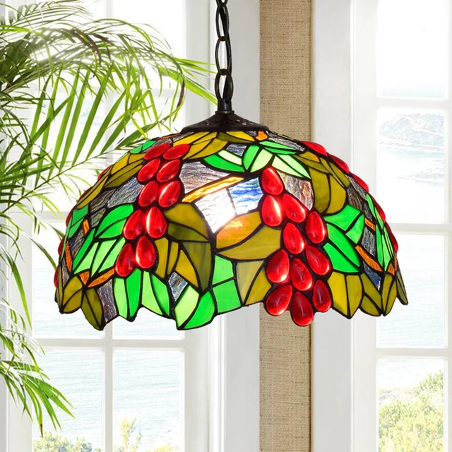 Tiffany Large Stained Gl Lighting Fruit Beach Pendant Light Tiffany Large Stained Gl Lighting Fruit Beach Pendant Light French Country Bohemian Multi Color Hanging Drop