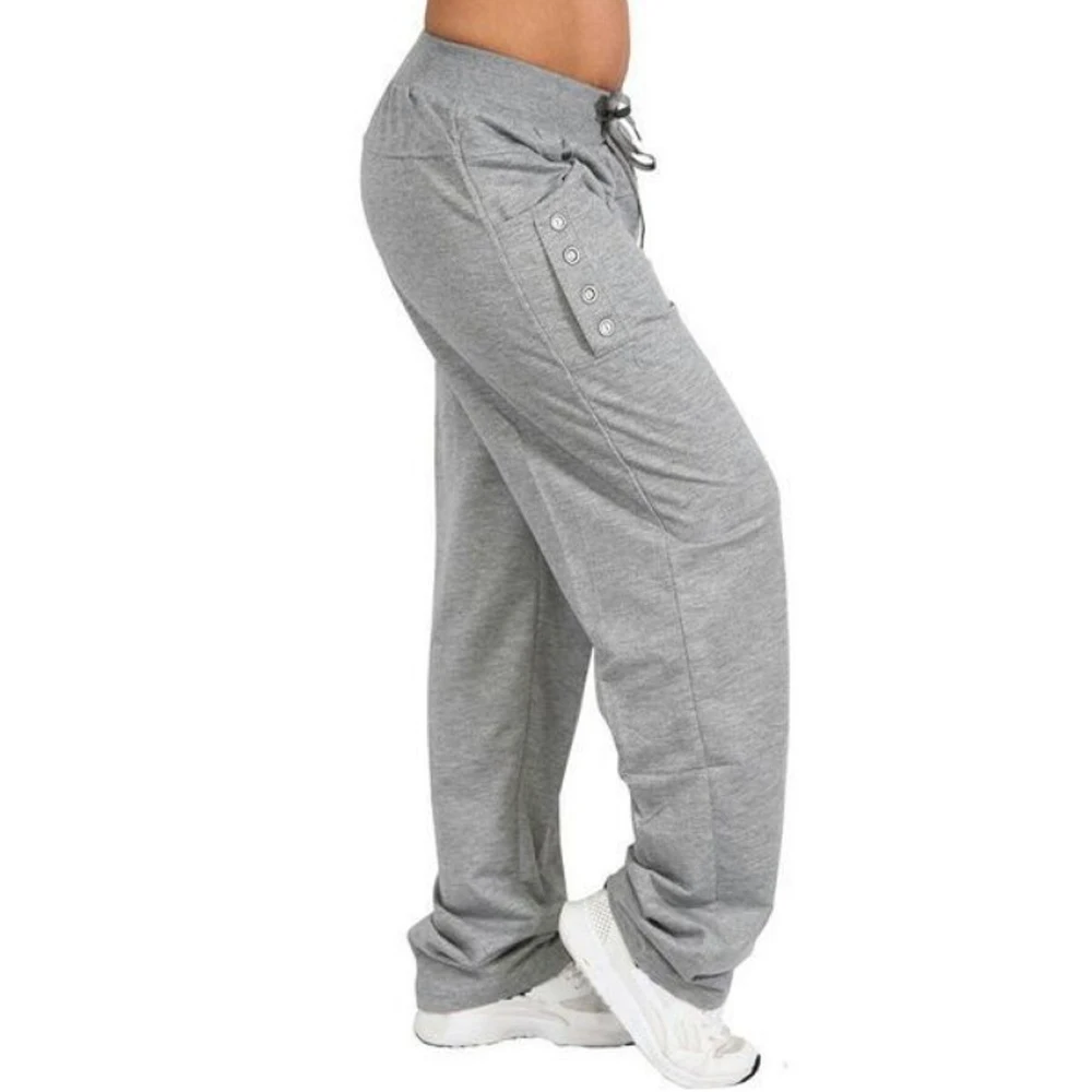 NIBESSER Plus Size Women Casual Loose Pants Sports Workout Trousers Fashion Pants Sportswear Fitness Drawstring Trousers