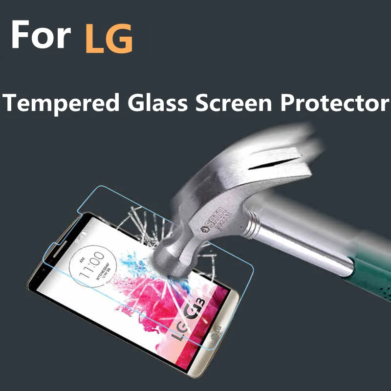High Quality Ultra-thin Clear Real Tempered Glass Screen Protector For LG G2 G3 G4 mini L70 L80 L90