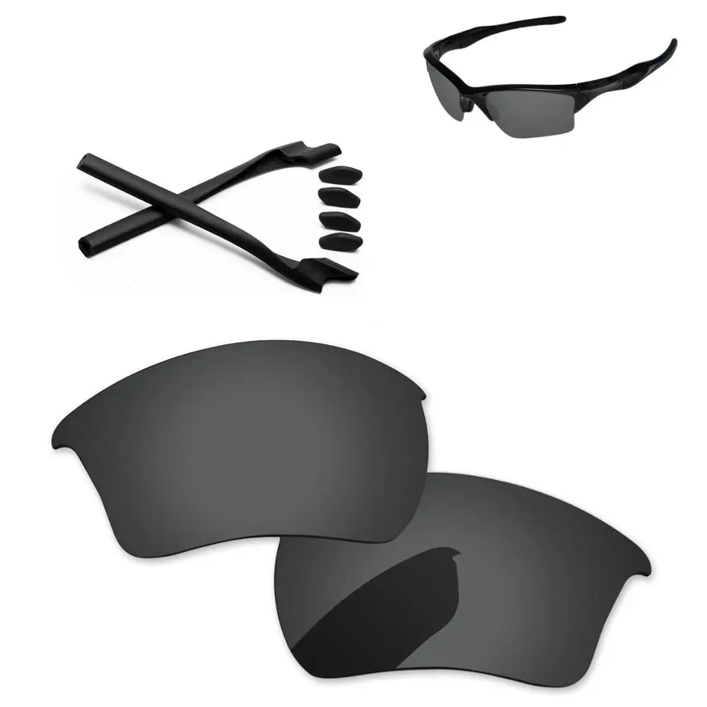 PapaViva поляризованные Сменные линзы и черный комплект прорезиненных дужек для аутентичной полукуртки 2,0 XL Солнцезащитные очки-несколько вариантов - Цвет линз: Black Grey