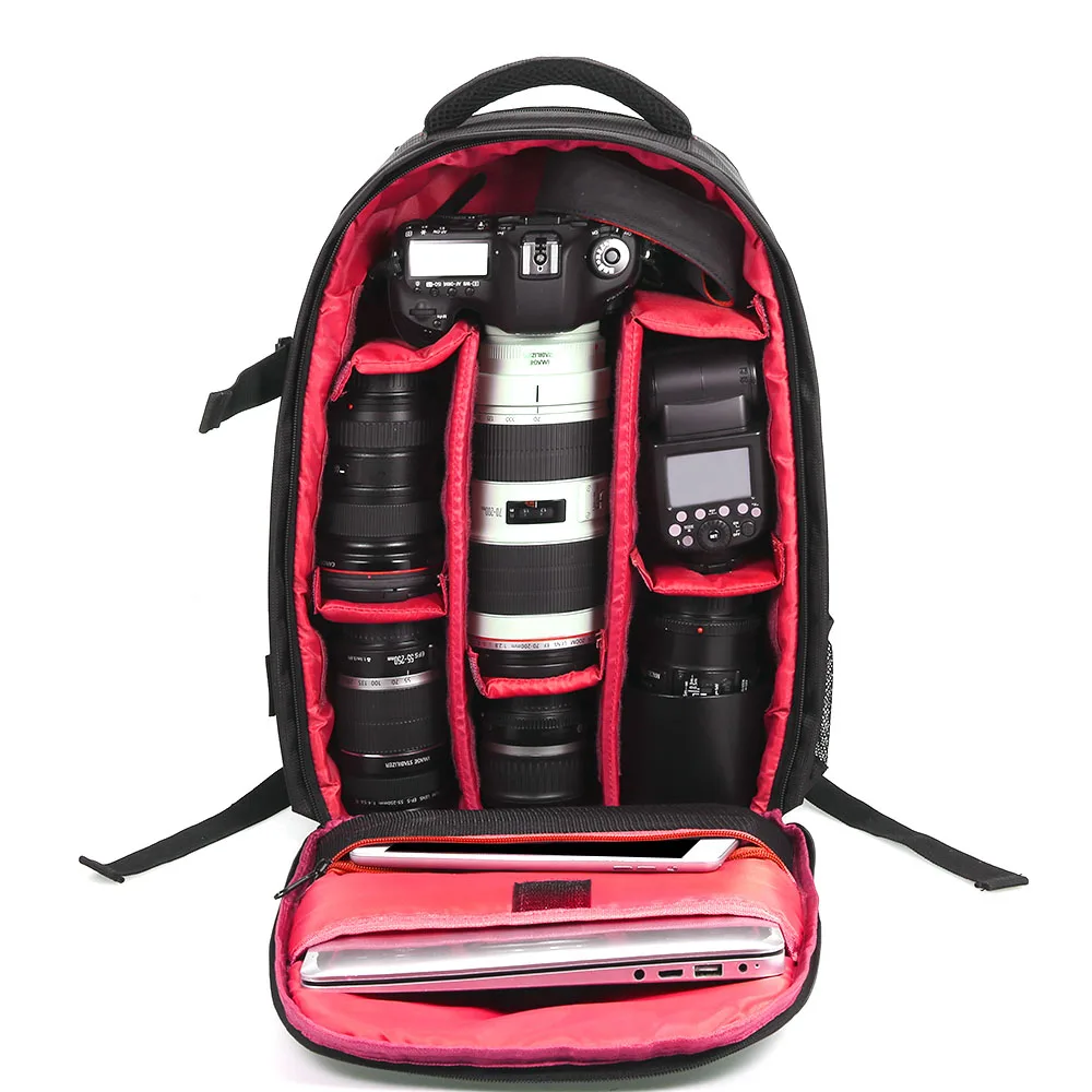 Камера andoer рюкзак Открытый износостойкий dslr сумка видео сумка водостойкая многофункциональная дышащая фотография горячая распродажа - Цвет: red