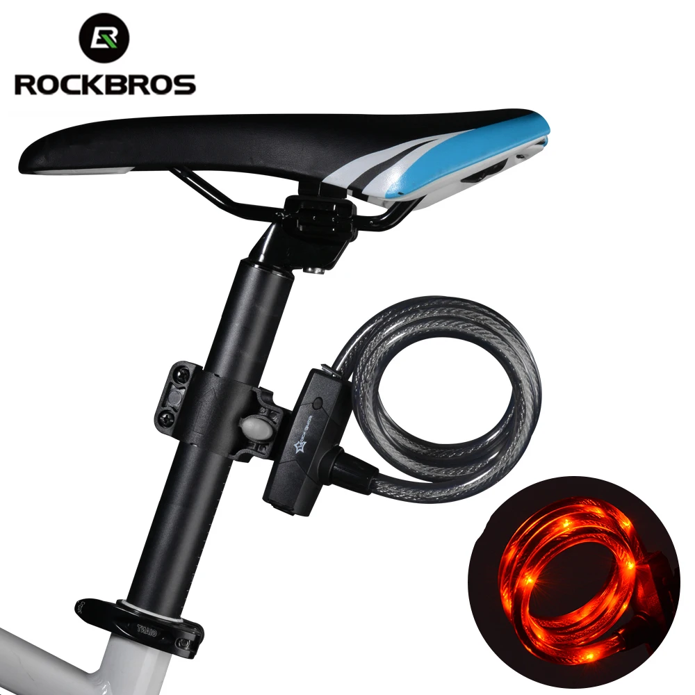 ROCKBROS Bicycle Light Lock USB Rechargeable Rainproof High ness Cable