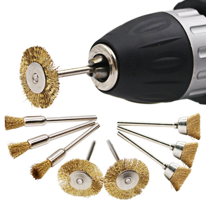 5mm Stainless Steel Wire Brush Die Grinder Shank Power Rotary Drill Tool 15PCS
