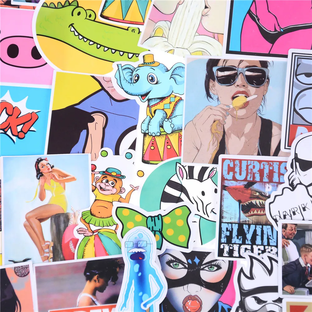 2 Packs Cute DIY Mixed Sticker Graffiti Stickers Skateboard Luggage