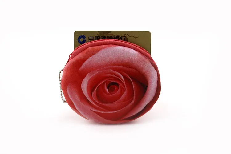 6 стилей 3D розы Для женщин дети девушки хлопок кошельки для монет держатели на молнии деньги сумка дети маленькие кошельки для монет банк