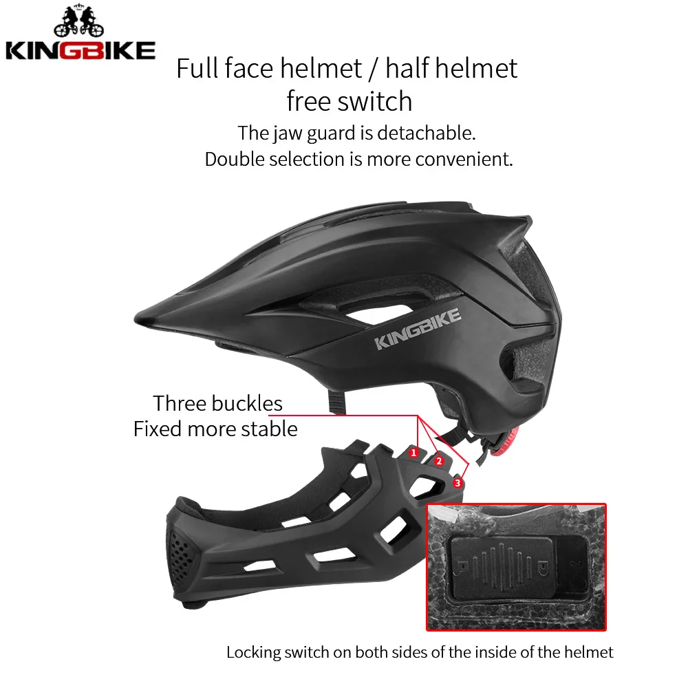 Велосипедный шлем KINGBIKE для детей 5 10 лет ультралегкий на все лицо горных
