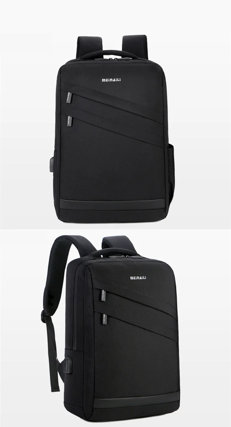 Брендовый мужской деловой рюкзак для ноутбука 15,6 дюймов, модный мужской рюкзак для путешествий, Многофункциональный школьный черный рюкзак для подростков