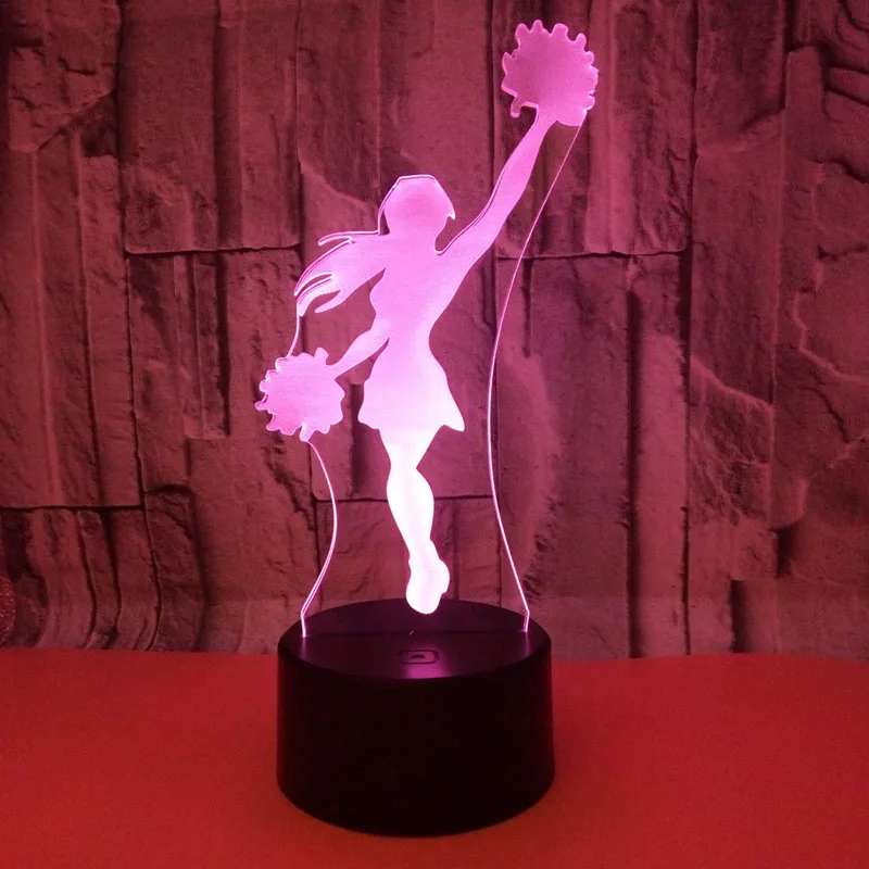 YIMIA Cheering-section Shape 3D Design LED Night Light Home Decora 5V Color-Changing Lamp With USB Charger Bedroom Table | Лампы и