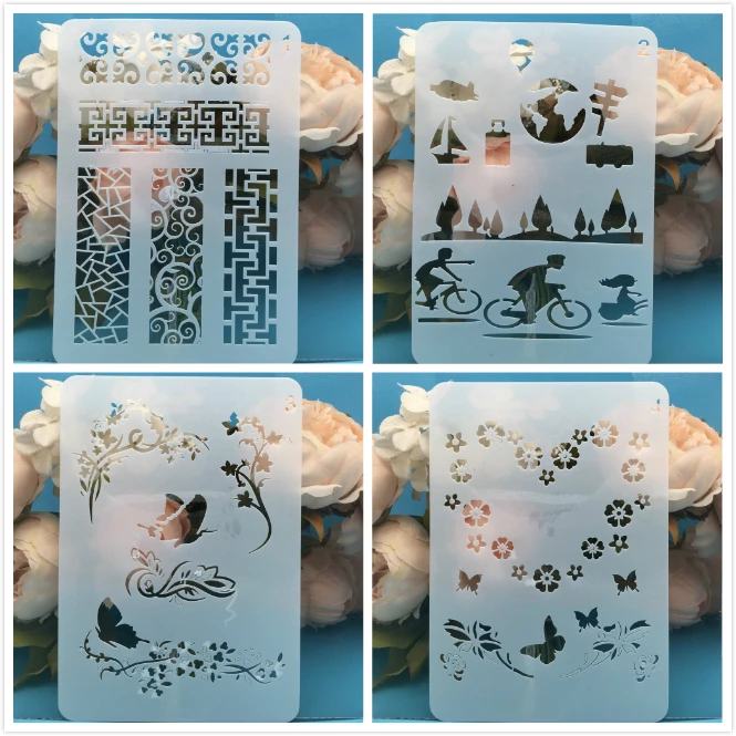

4Pcs/Set 20x14cm Butterfly DIY Layering Stencils Painting Scrapbook Coloring Embossing Album Decorative Card Template