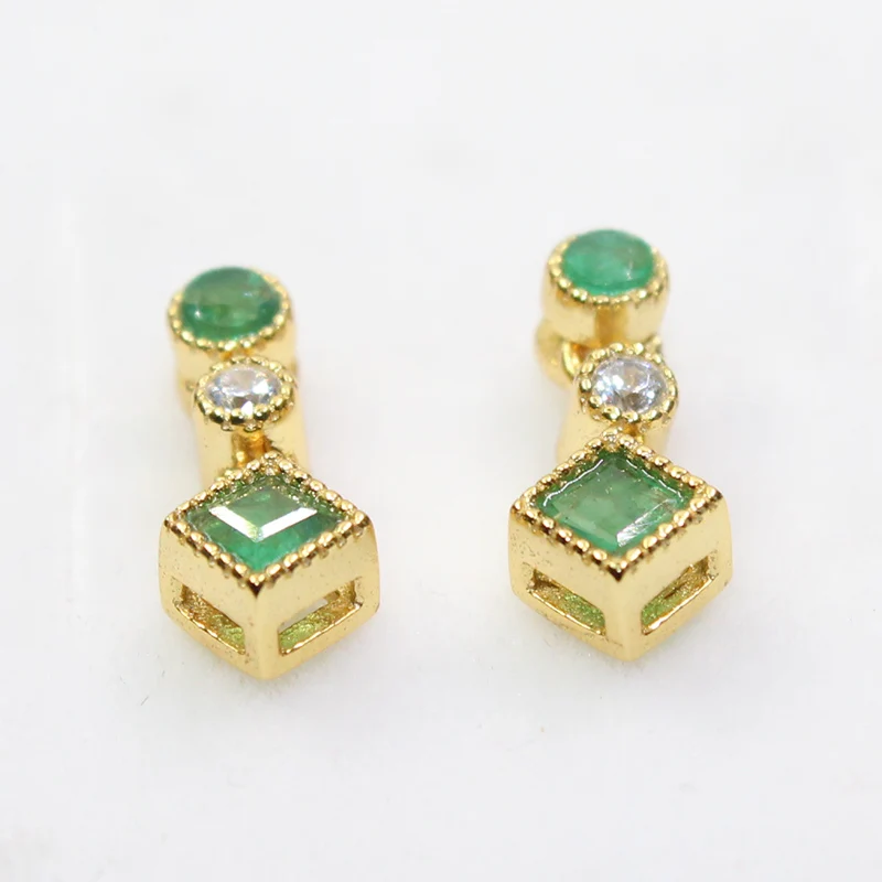Серьги подвески из серебра 925 пробы с натуральным изумрудом|drop earrings|jewelry earringsjewelry