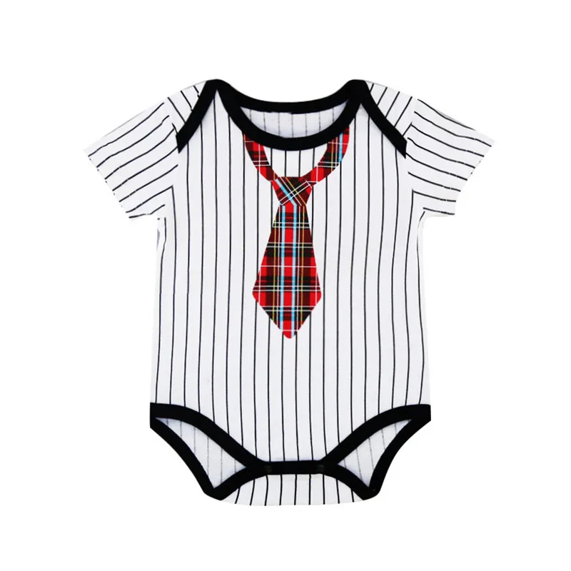 2017 Baby Boy Romper Summer Necktie Infant Gentleman Romper Toddler Kid's Causal Jumpsuits Newborn Rompers Baby Costume Clothing (13)