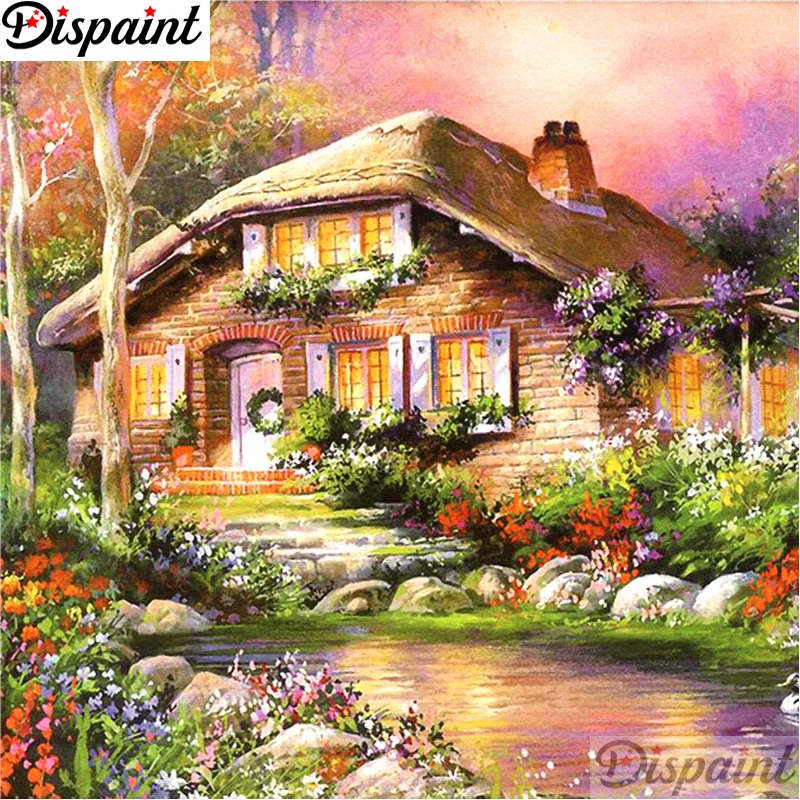 

Dispaint Full Square/Round Drill 5D DIY Diamond Painting "House flower" Embroidery Cross Stitch 3D Home Decor Gift A11122