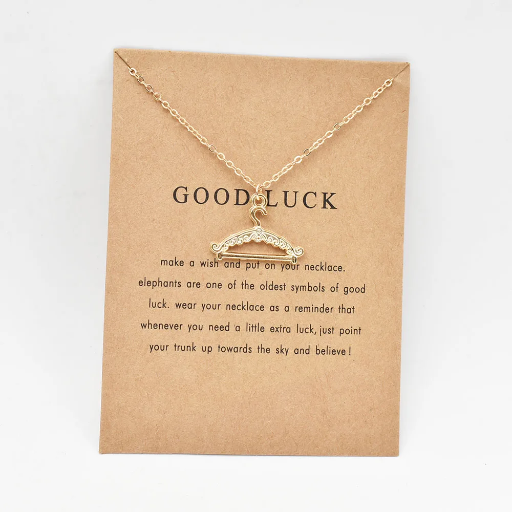 

10PCS Alloy Gold Hangers Pendant Necklace Hand Stamped Fashion 40CM Chain Necklace Jewelry