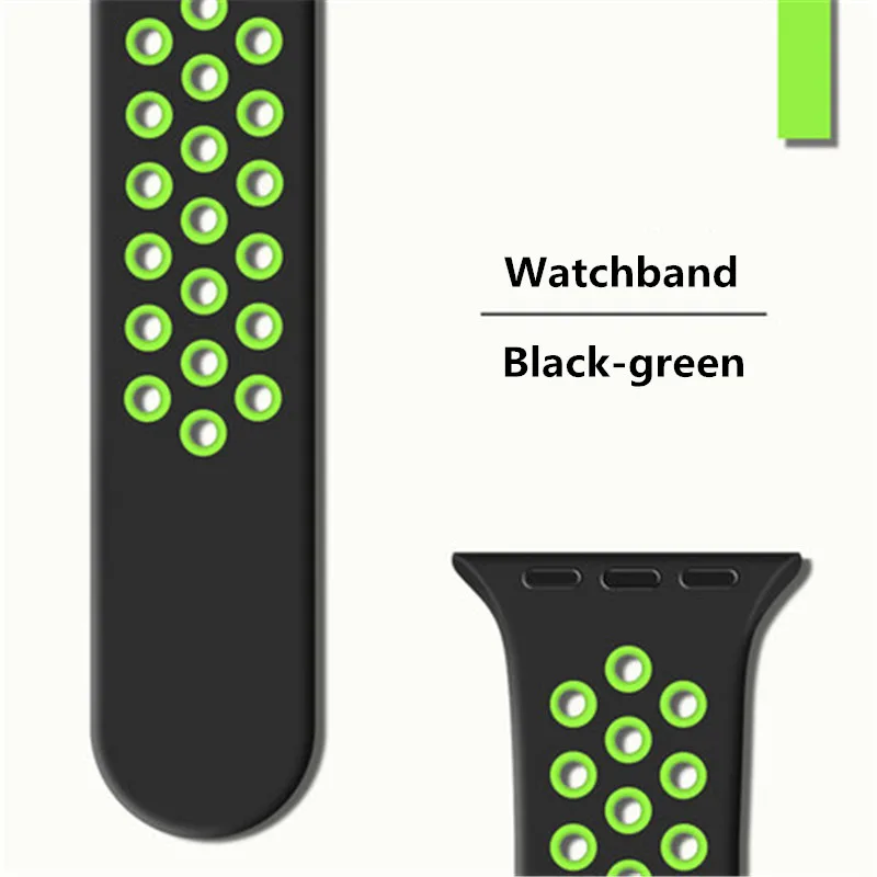 NO-BORDERS, 42 мм, умный браслет, кремнеземный ремешок, ремешок, красочные аксессуары для умных часов, сменный ремешок для S226 F9 F8 IWO 8 10 11 - Цвет: black-green
