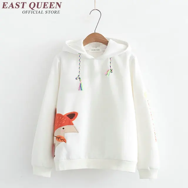 Sudadera Con Capucha Kawaii Para Niñas Oso Bordado Y Estilo Oversize