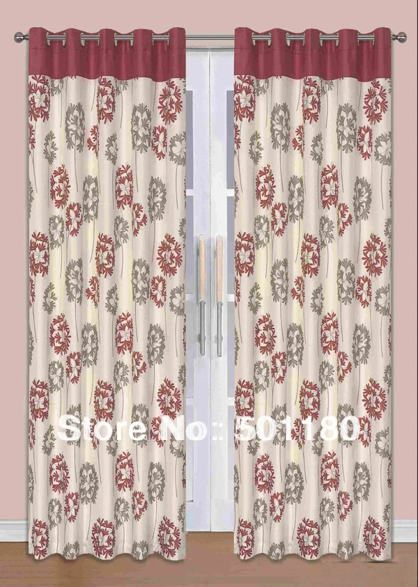 

Free shipping quality curtains normal one pair of eyelet lined curtains 65x90 inch 100% polyester window curtain with grommeter