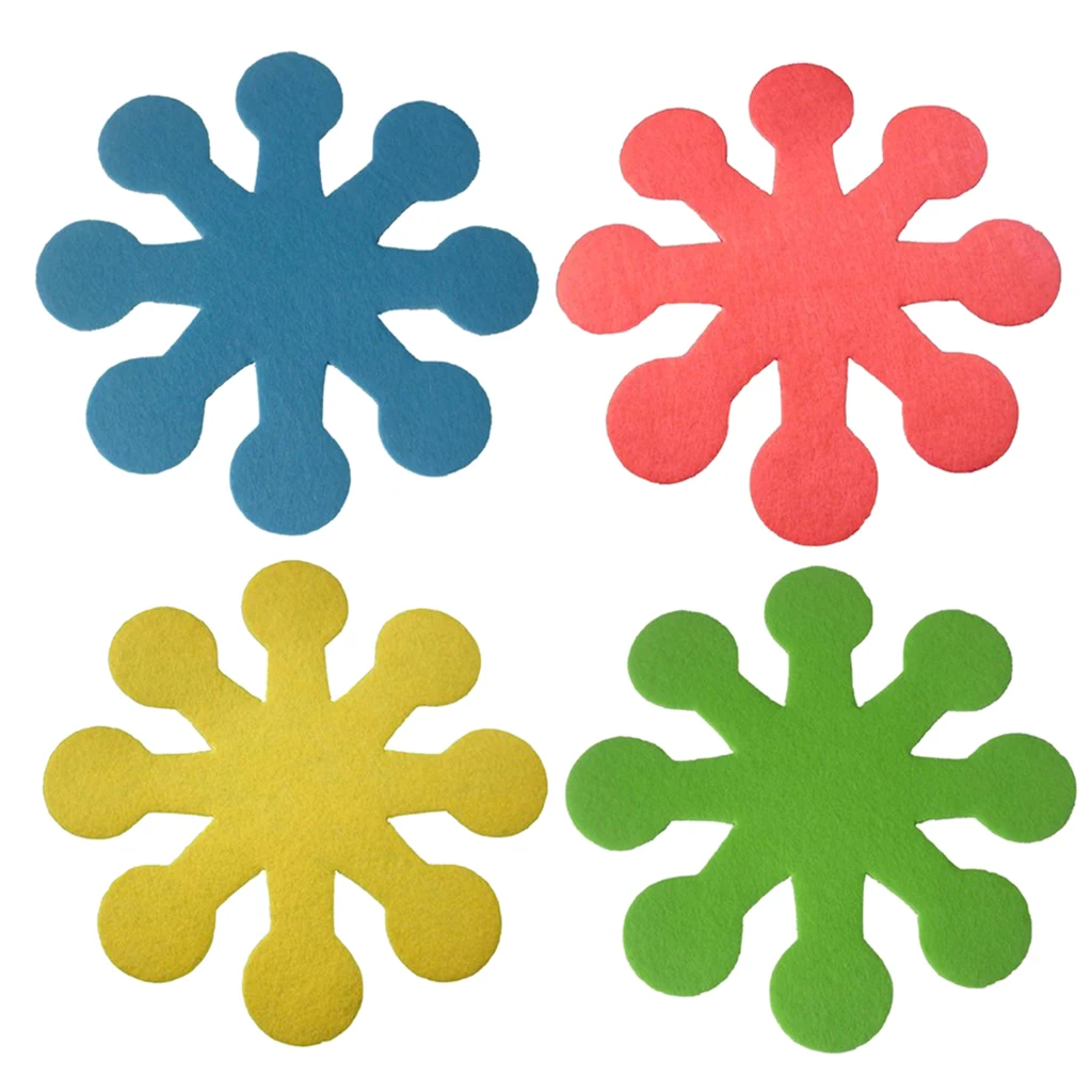 1 Set, 4 Pcs  Heat Insulation Pad Bowl Mat Coaster Household Tea Cup Mat Flower Pan & Dish Protectors, Assorted Colors