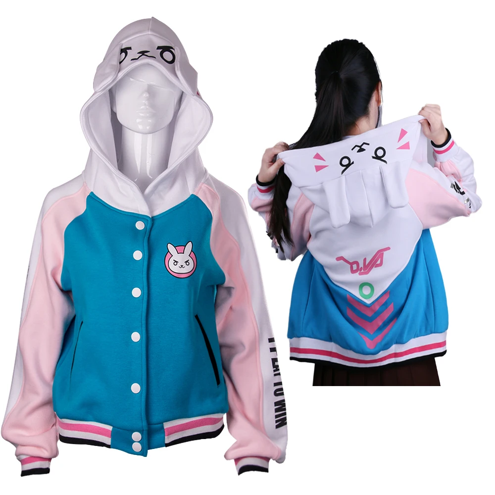 D va OW Hoodies Cosplay DVA costume Jacket Sweatshirts Autumn Cotton Clothes Winter For font b