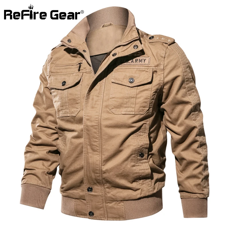 Мужская хлопковая куртка в стиле милитари ReFire Gear Повседневная тактическая США с