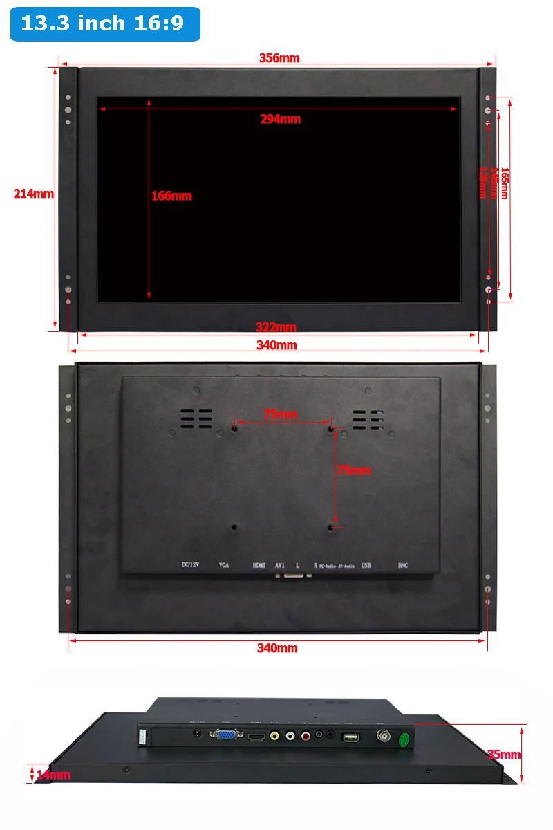 dimensions AVB BNC VGA HDMI USB