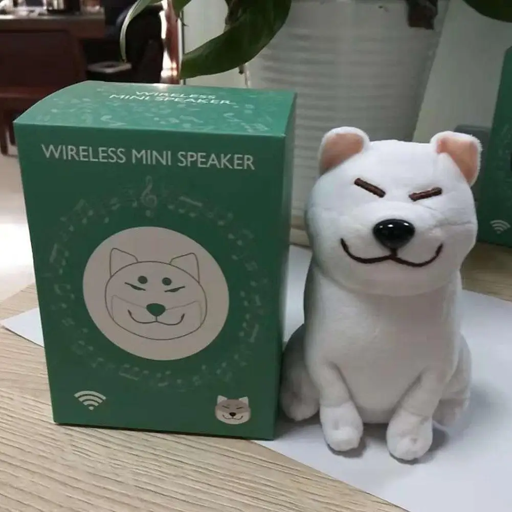 Cute Cartoon Plush Dog Wireless Bluetooth Speaker Stereo Super Bass Subwoofer Home Decoration Christmas Gifts R20 - Цвет: white