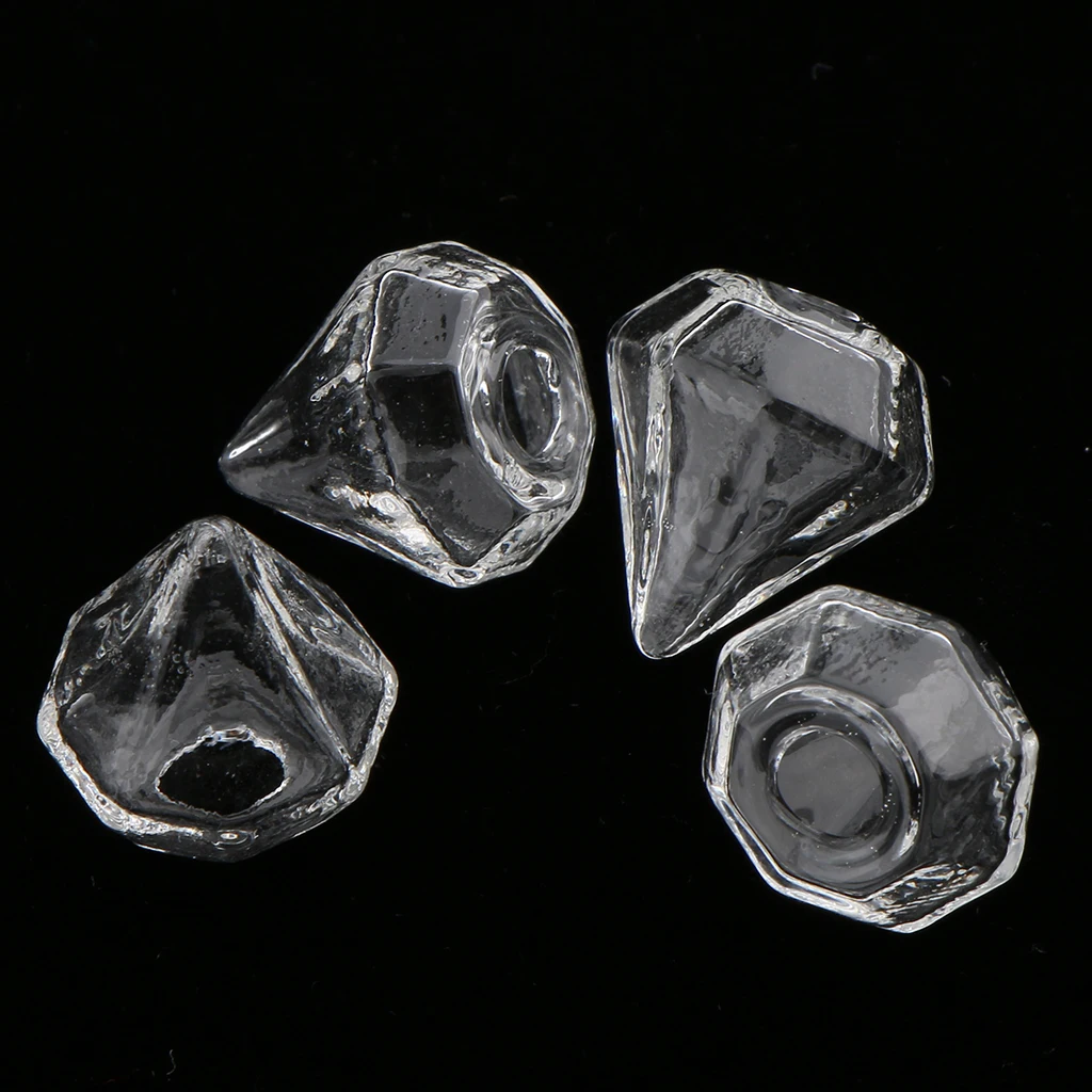 10Pcs Clear Mini Glass Bottle Wish Charm Pendant DIY Jewelry Making Craft