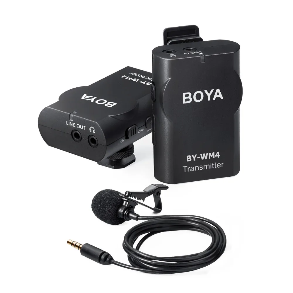

fotoconic BOYA BY-WM4 Professional Phone 2.4GHzb Wireless Lavalier Microphone Lapel Mic for iPhone Smartphones DSLR Camera