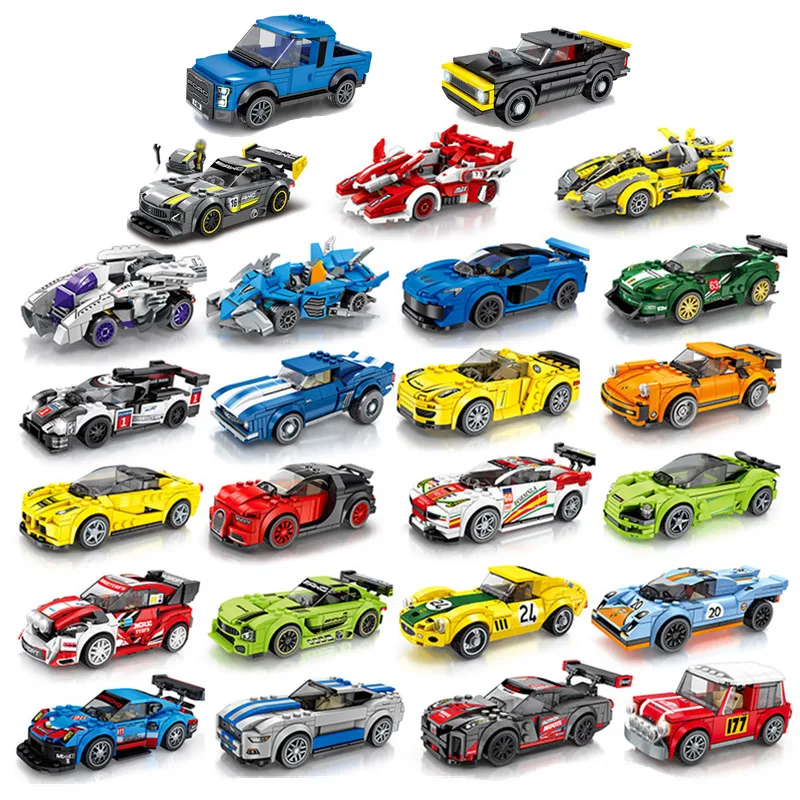 

Single Sale City Super Racers Speed Champions Supercar Racing Car Building Blocks Bricks Toys For Kids Compatible With Lego