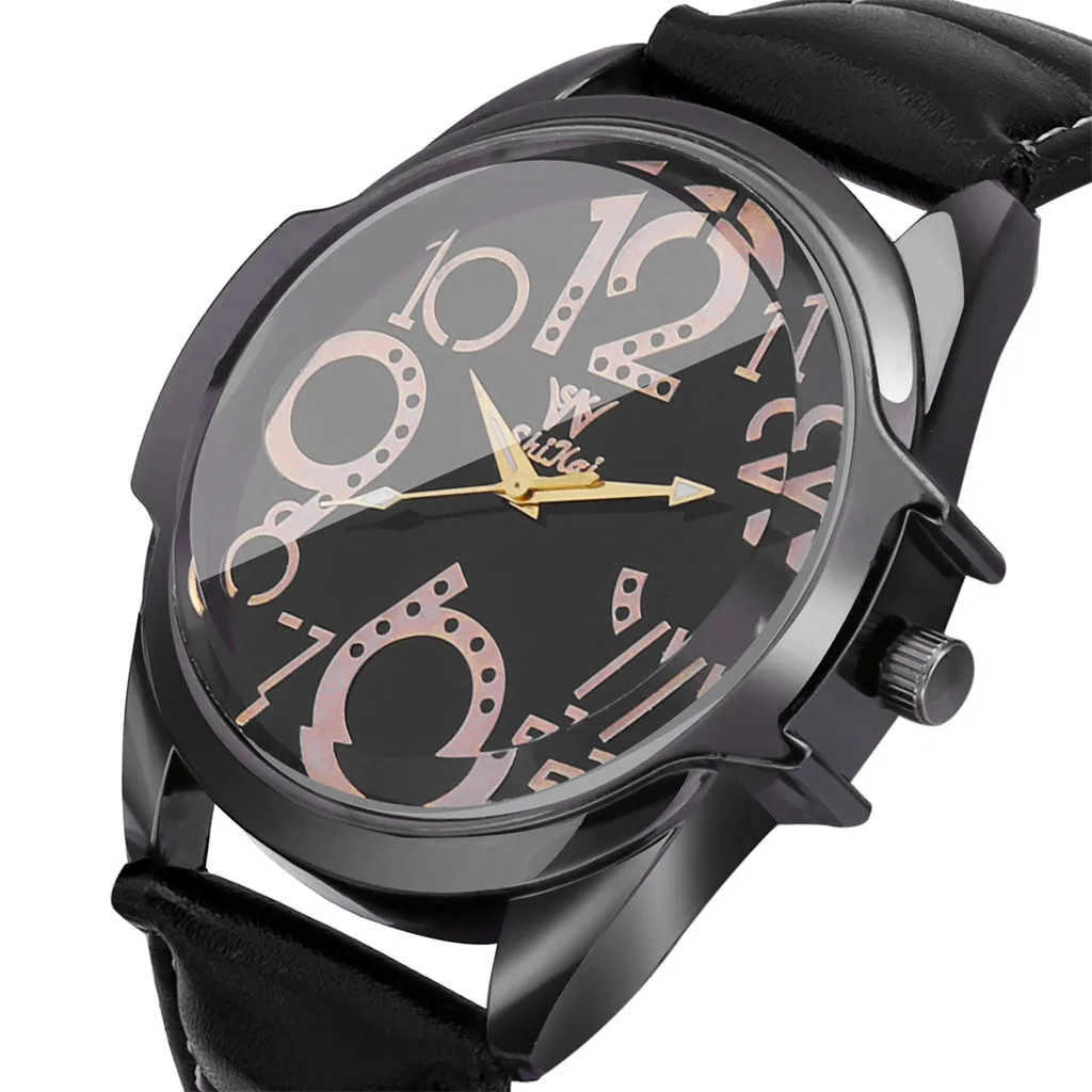 

CCQ Luxury Men Watches Business Large Dial Watch Fashion Leather Belt Quartz Watch mens watches top brand luxury male clock