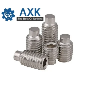 

50X M2.5 M3 M4 M5M6 DIN915 304 stainless steel Black grade 12.9 Hex Hexagon Socket Set Screw with Dog Point Grub Convex End Bolt