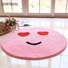 LOVRTRAVEL тончайший слой выражение коврики мультфильм круглый ковры Спальня ковер кабинет Гостиная Коврик Нескользящие